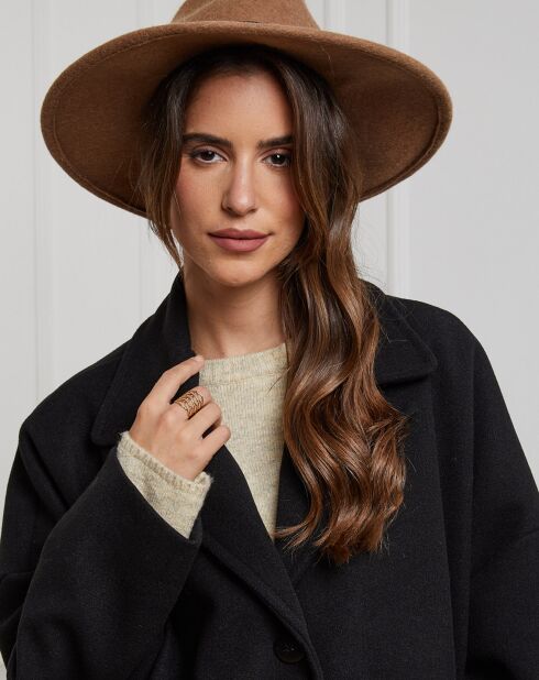 Zwarte halflange jas Capucine