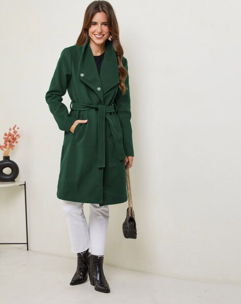 Manteau mi-long Zoé vert sapin