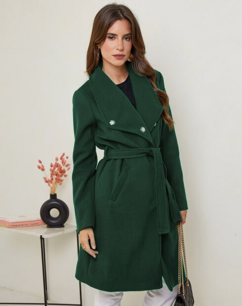 Manteau mi-long Zoé vert sapin