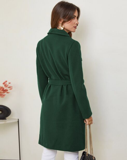Manteau mi-long Zoé vert sapin