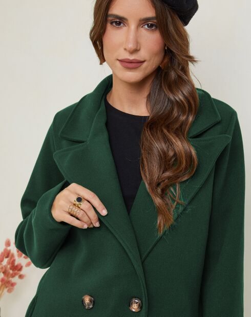 Manteau long Sandrine vert sapin