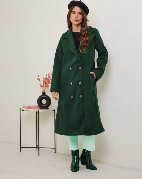 Manteau long Sandrine vert sapin