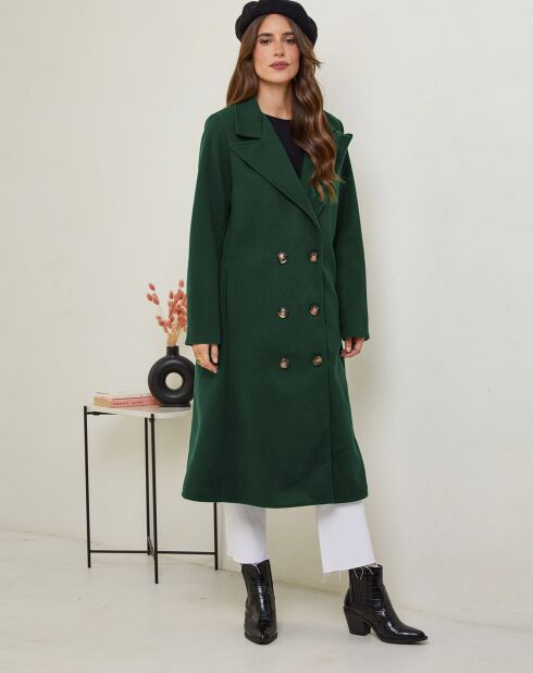 Manteau long Sandrine vert sapin