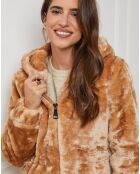 Manteau mi-long en Fausse fourrure Anaïs camel