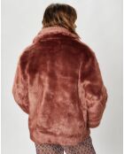 Manteau court en Fausse Fourrure Bijou choco