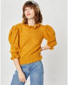 Pull en Mohair & Alpaga mélangés Chamallow ocre