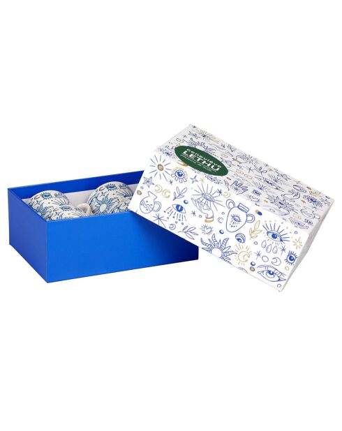 Coffret 4 tasses en Porcelaine Mataki muticolore -  10cl