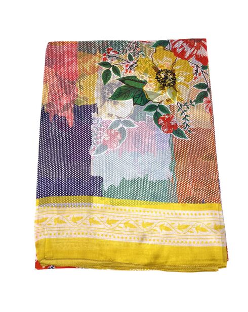 Foulard 100% Soie multicolore - 110x190 cm