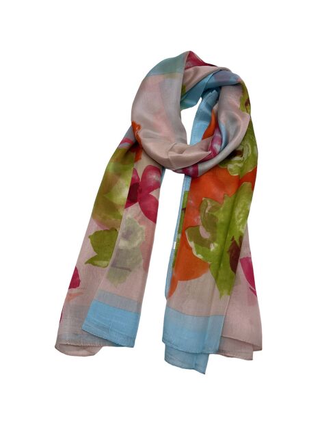 Foulard 100% Soie multicolore - 110x190 cm