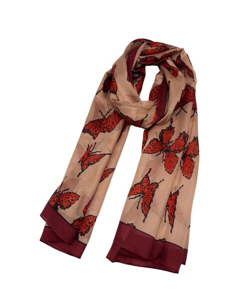 Foulard 100% Soie rouge - 110x190 cm