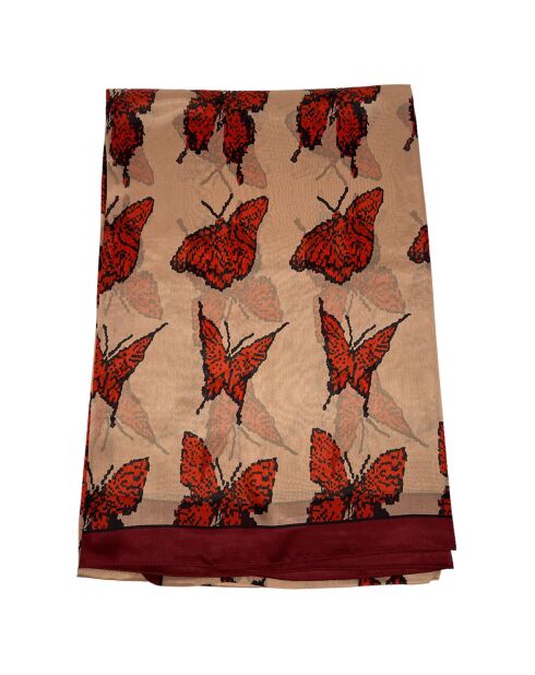 Foulard 100% Soie rouge - 110x190 cm