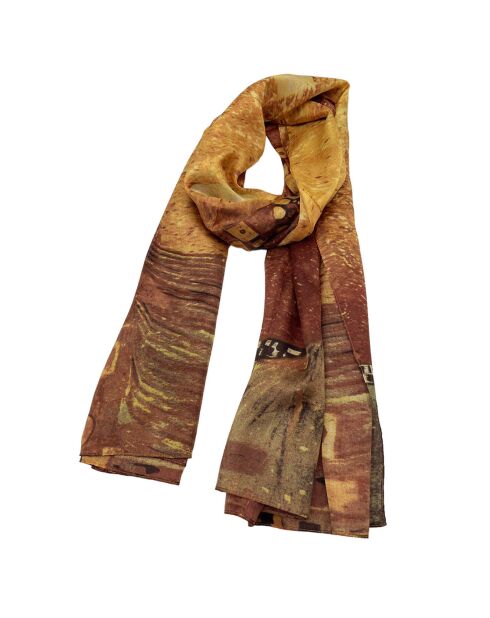 Foulard 100% Soie beige - 110x190 cm