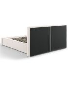 Lit coffre avec tête de lit Arendal beige clair - 140x200 cm