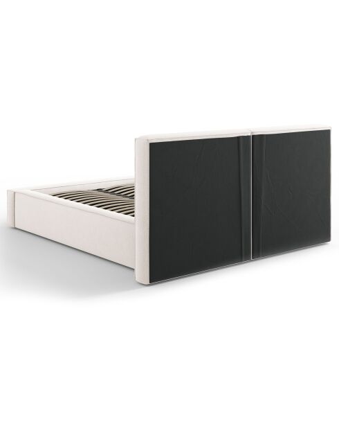 Lit coffre avec tête de lit Arendal beige clair - 140x200 cm