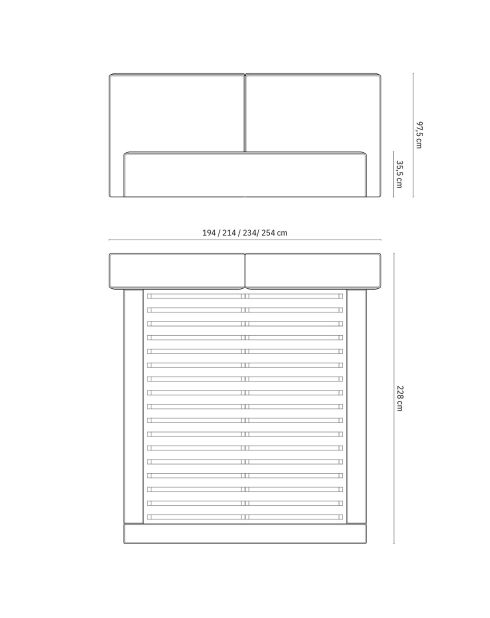 Lit coffre avec tête de lit Arendal beige clair - 140x200 cm