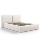Lit coffre avec tête de lit Arendal beige clair - 140x200 cm