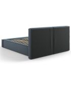 Lit coffre avec tête de lit Arendal bleu - 140x200 cm