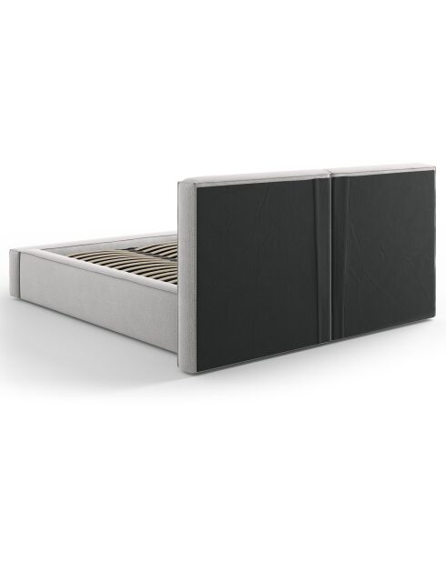 Lit coffre avec tête de lit Arendal gris clair - 140x200 cm
