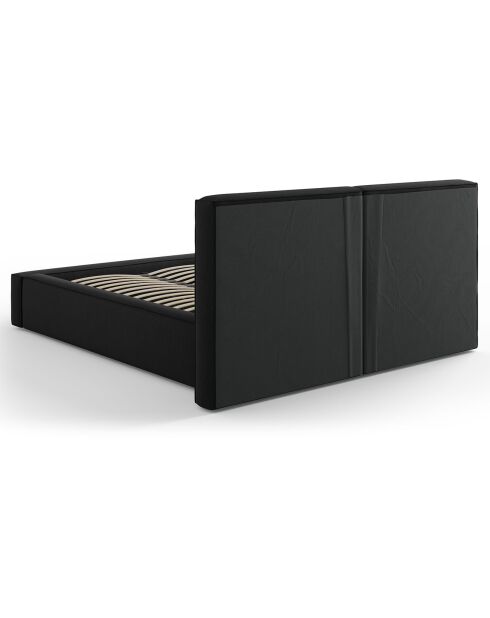 Lit coffre avec tête de lit Arendal noir - 140x200 cm