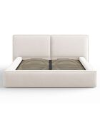 Lit coffre avec tête de lit Arendal beige clair - 160x200 cm