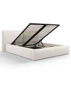 Lit coffre avec tête de lit Arendal beige clair - 160x200 cm