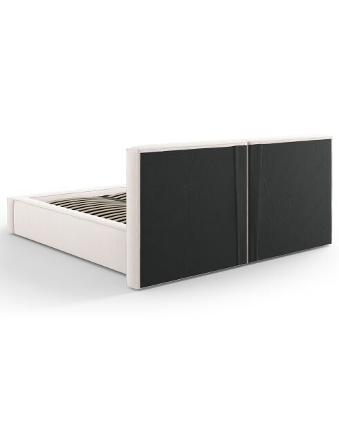 Lit coffre avec tête de lit Arendal beige clair - 160x200 cm