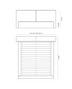 Lit coffre avec tête de lit Arendal beige clair - 160x200 cm