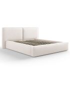 Lit coffre avec tête de lit Arendal beige clair - 160x200 cm