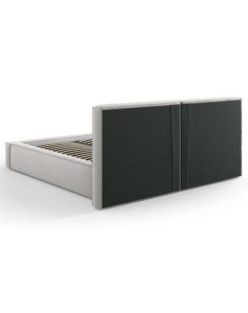 Lit coffre avec tête de lit Arendal gris clair - 160x200 cm