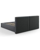 Lit coffre avec tête de lit Arendal gris foncé - 160x200 cm