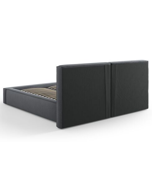 Lit coffre avec tête de lit Arendal gris foncé - 160x200 cm