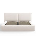 Lit coffre avec tête de lit Arendal beige clair - 180x200 cm