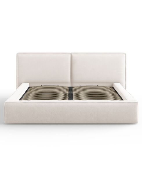 Lit coffre avec tête de lit Arendal beige clair - 180x200 cm