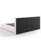 Lit coffre avec tête de lit Arendal beige clair - 180x200 cm