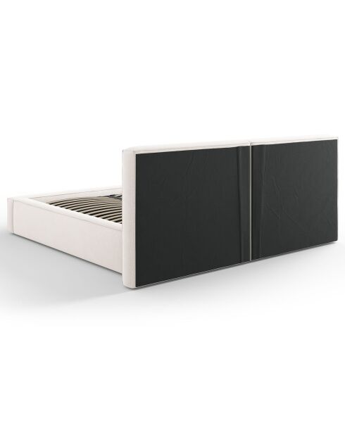 Lit coffre avec tête de lit Arendal beige clair - 180x200 cm