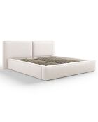 Lit coffre avec tête de lit Arendal beige clair - 180x200 cm