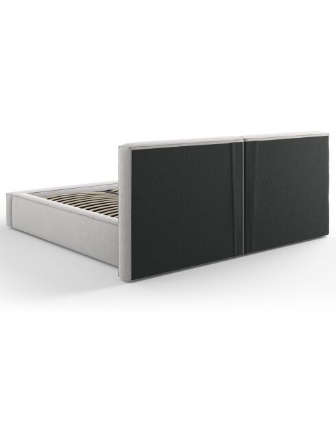 Lit coffre avec tête de lit Arendal gris clair - 180x200 cm