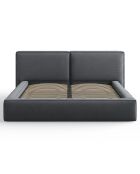 Lit coffre avec tête de lit Arendal gris foncé - 180x200 cm