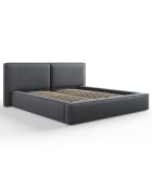 Lit coffre avec tête de lit Arendal gris foncé - 180x200 cm
