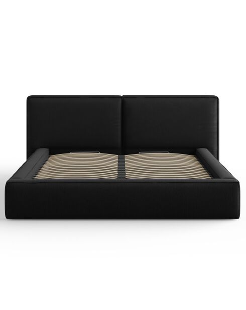 Lit coffre avec tête de lit Arendal noir - 180x200 cm