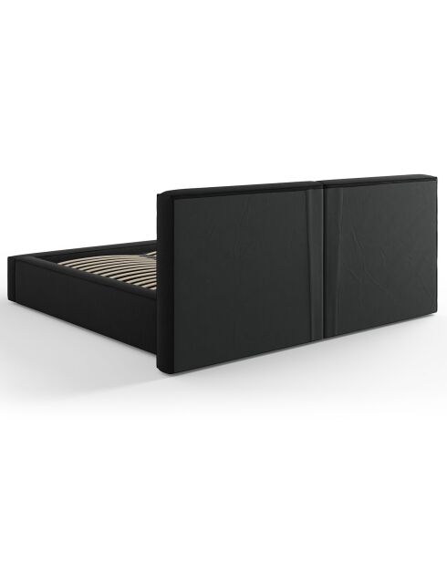 Lit coffre avec tête de lit Arendal noir - 180x200 cm