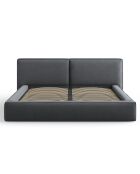 Lit coffre avec tête de lit Arendal gris foncé - 200x200 cm