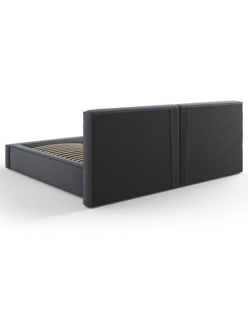 Lit coffre avec tête de lit Arendal gris foncé - 200x200 cm