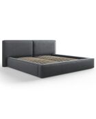 Lit coffre avec tête de lit Arendal gris foncé - 200x200 cm
