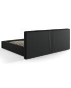 Lit coffre avec tête de lit Arendal noir - 200x200 cm
