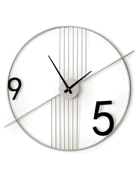 Orologio da parete Balanced Time argento - 60x77x5 cm