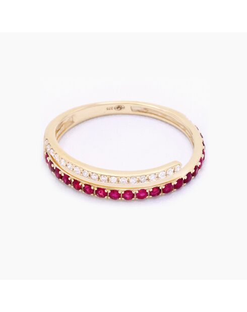 Bague Lyson Diamants 0.06 ct & Rubis 0.27 ct or jaune