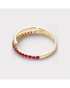 Bague Lyson Diamants 0.06 ct & Rubis 0.27 ct or jaune