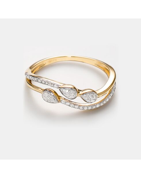 Anillo de diamantes Alexia en oro amarillo de 0,12 quilates