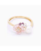Bague Meira Diamant 0.01 & Mix Pierres 1.71 ct or jaune